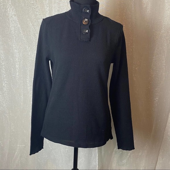 Free People Tops - We the Free black button up long sleeve~L